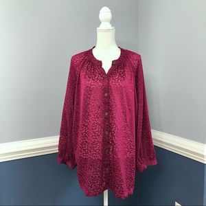 Anthropologie satin see through blouse